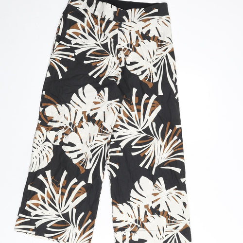 Alpha Womens Multicoloured Geometric Cotton Trousers Size 14 L21 in Regular - Leaf Print