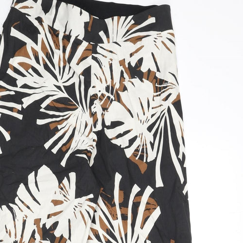 Alpha Womens Multicoloured Geometric Cotton Trousers Size 14 L21 in Regular - Leaf Print