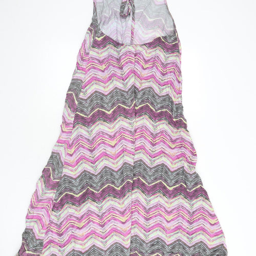 Very Womens Multicoloured Geometric Viscose A-Line Size 12 Halter Tie - Zig Zag Pattern