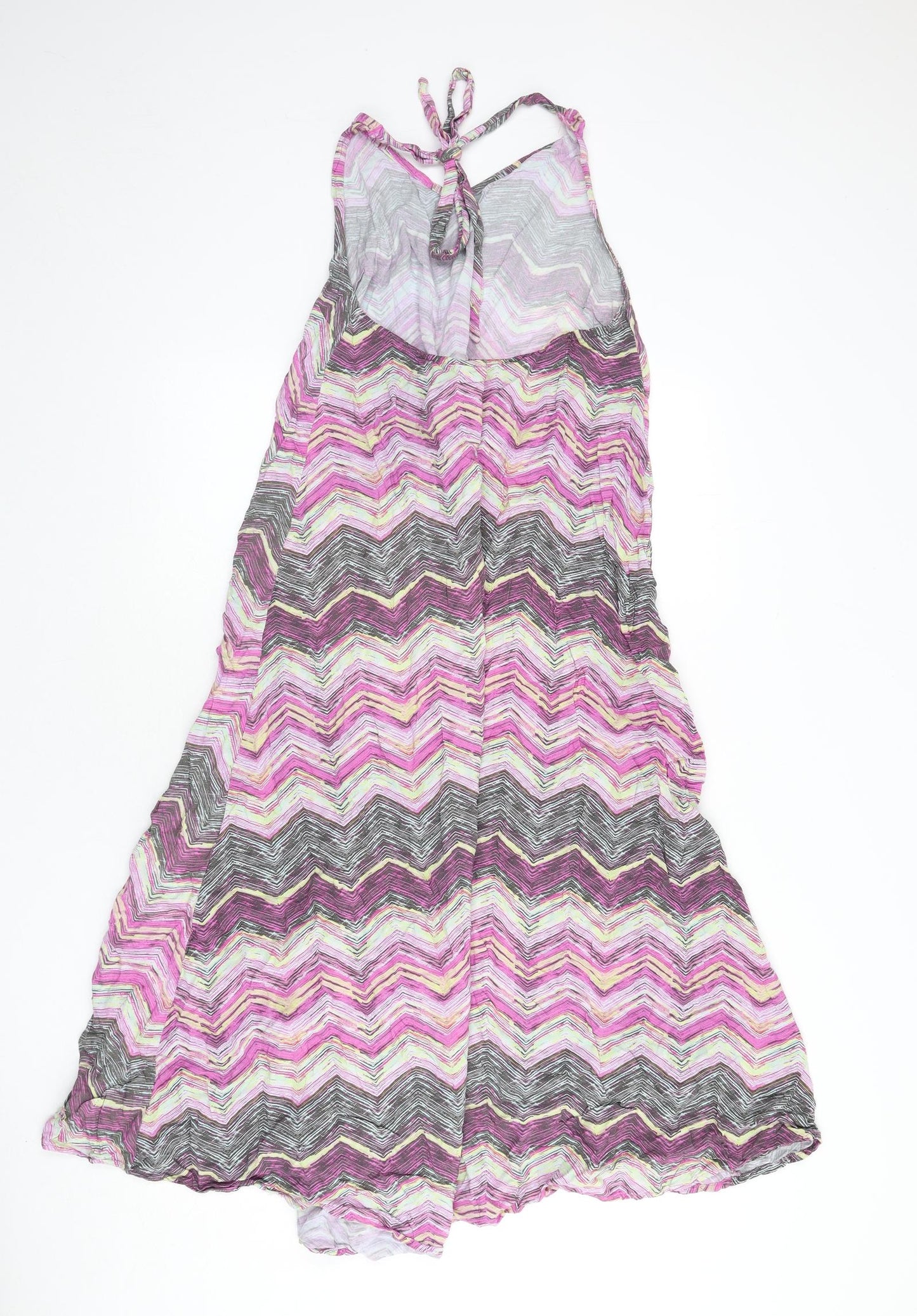 Very Womens Multicoloured Geometric Viscose A-Line Size 12 Halter Tie - Zig Zag Pattern