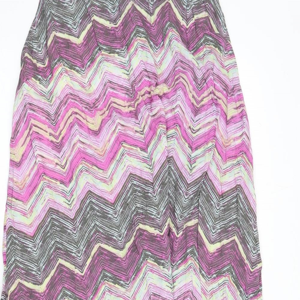 Very Womens Multicoloured Geometric Viscose A-Line Size 12 Halter Tie - Zig Zag Pattern