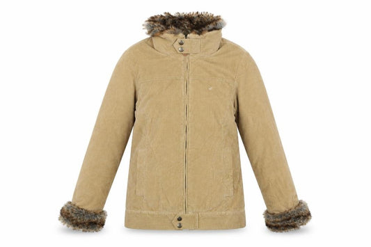 Front view of Crew Clothing Beige Jacket, size 8, Zip