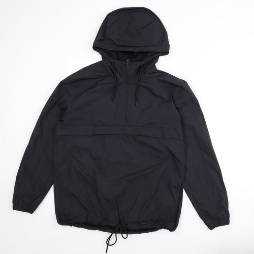 Divided by H&M Mens Black Anorak Coat Size S Zip