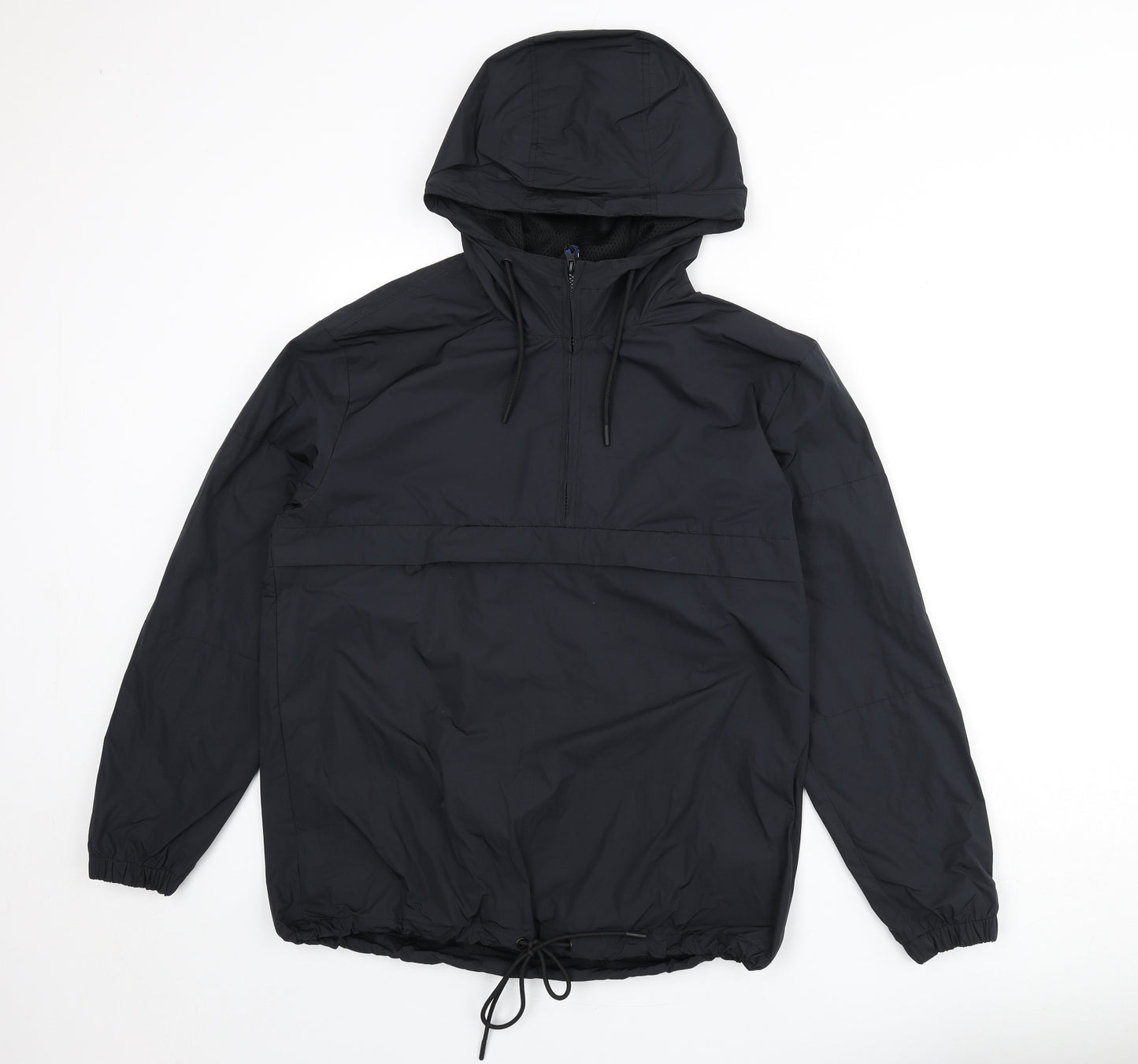 Divided by H&M Mens Black Anorak Coat Size S Zip