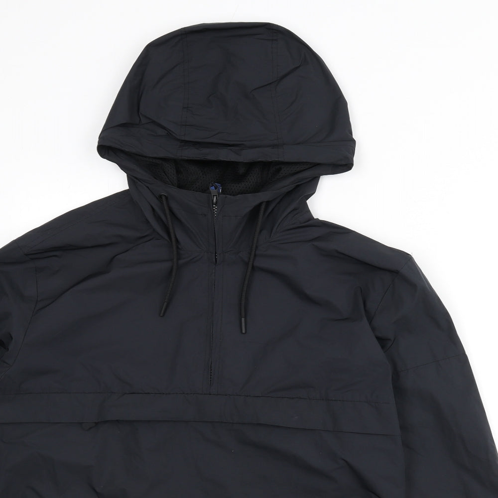 Divided by H&M Mens Black Anorak Coat Size S Zip