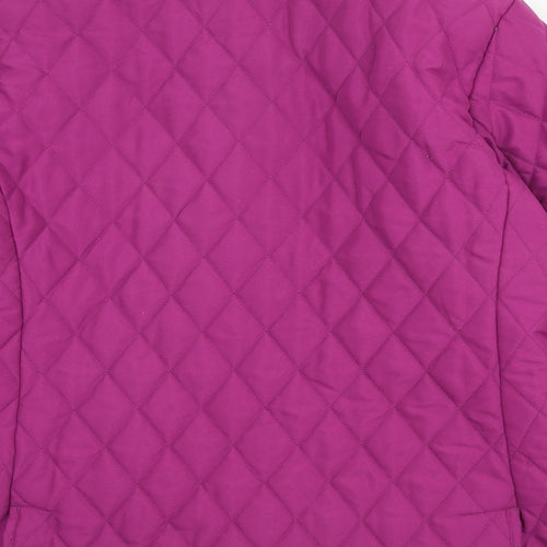 David Barry Womens Purple Quilted Coat Size 12 Snap