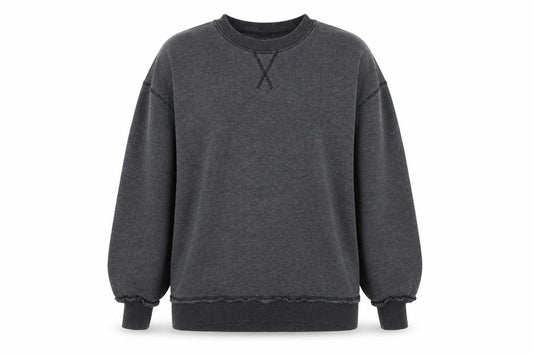 Front view of Divided women’s grey cotton pullover sweatshirt, size S, pullover