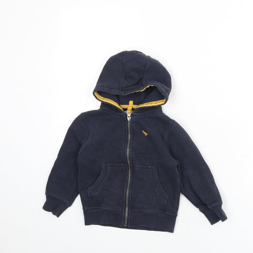 NEXT Boys Blue Cotton Full Zip Hoodie Size 2-3 Years Zip - Dinosaur