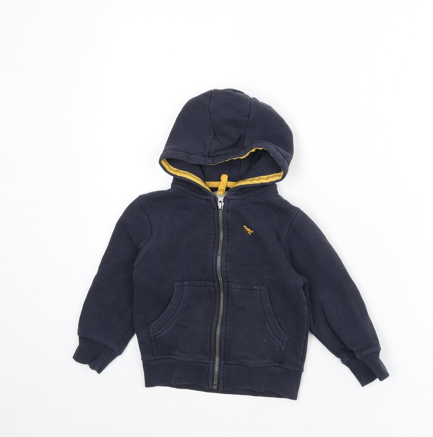 NEXT Boys Blue Cotton Full Zip Hoodie Size 2-3 Years Zip - Dinosaur