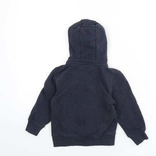 NEXT Boys Blue Cotton Full Zip Hoodie Size 2-3 Years Zip - Dinosaur