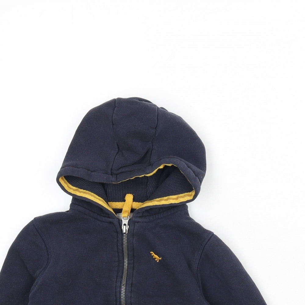 NEXT Boys Blue Cotton Full Zip Hoodie Size 2-3 Years Zip - Dinosaur