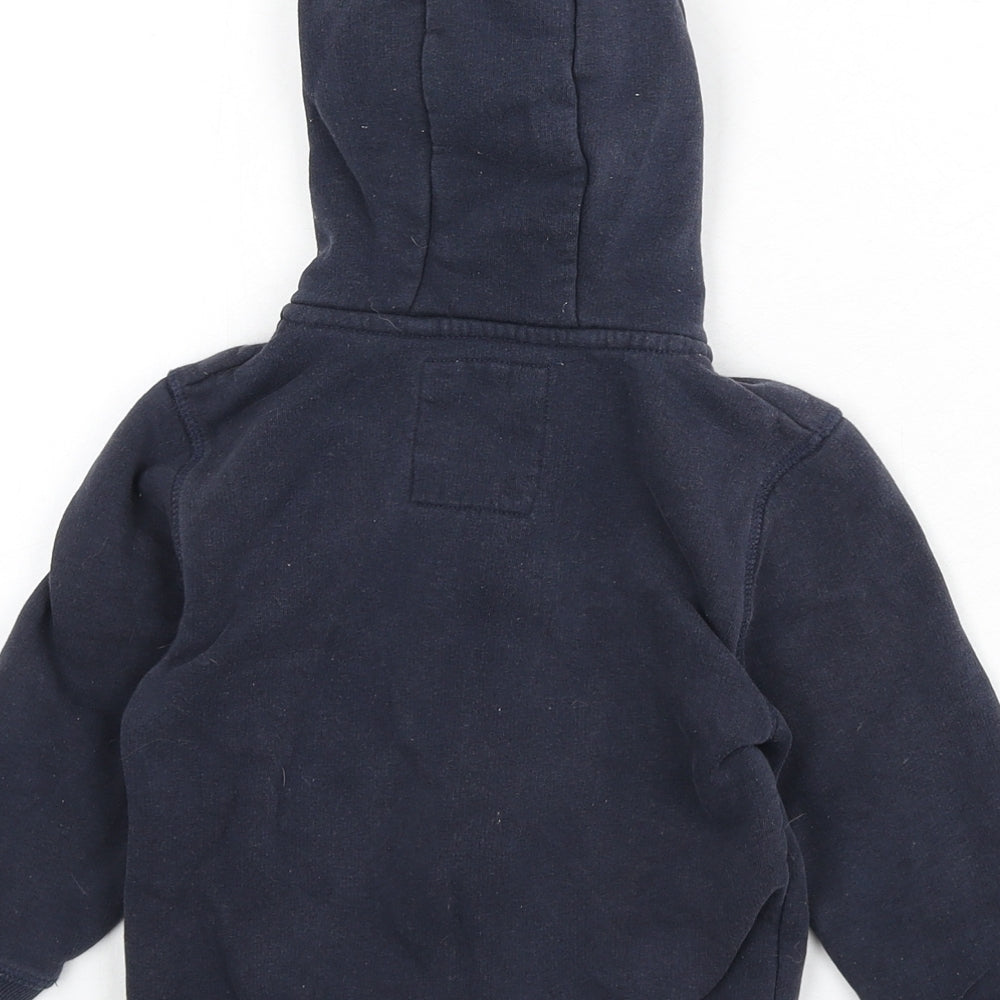 NEXT Boys Blue Cotton Full Zip Hoodie Size 2-3 Years Zip - Dinosaur
