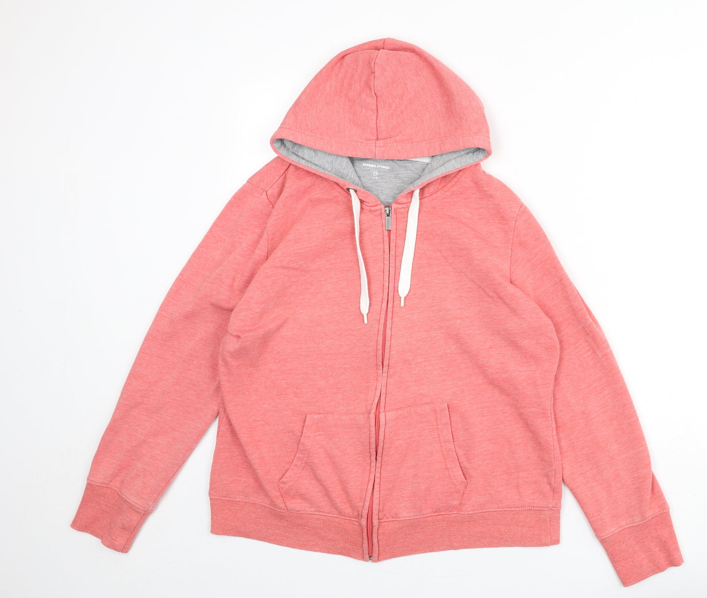 Dunnes Stores Womens Pink Polyester Full Zip Hoodie Size 18 Zip