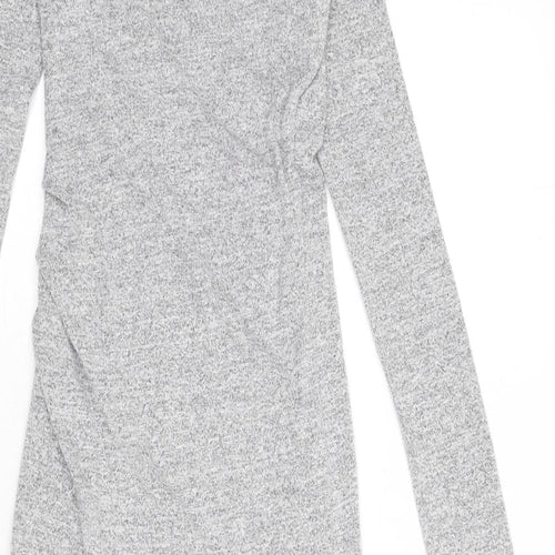 Wilfred Free Womens Grey Viscose Bodycon Size XS V-Neck Pullover - Ruched
