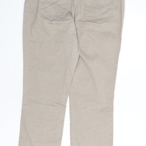 bpc Womens Beige Cotton Trousers Size 16 L24 in Regular