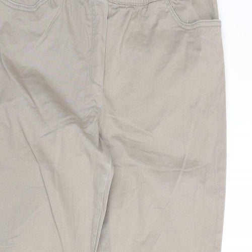 bpc Womens Beige Cotton Trousers Size 16 L24 in Regular