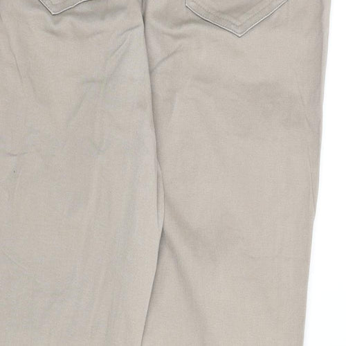 bpc Womens Beige Cotton Trousers Size 16 L24 in Regular