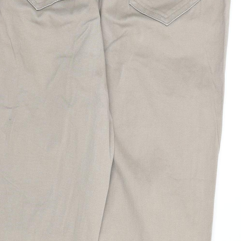 bpc Womens Beige Cotton Trousers Size 16 L24 in Regular
