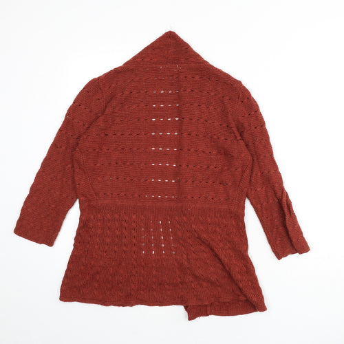 H&M Womens Orange V-Neck Polyamide Cardigan Jumper Size M