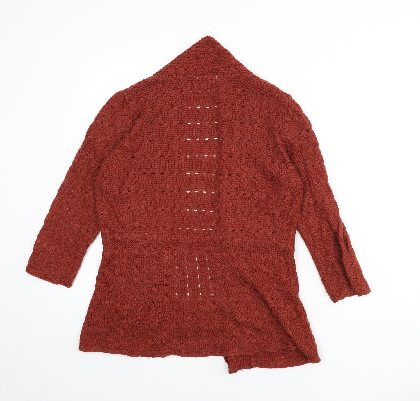 H&M Womens Orange V-Neck Polyamide Cardigan Jumper Size M