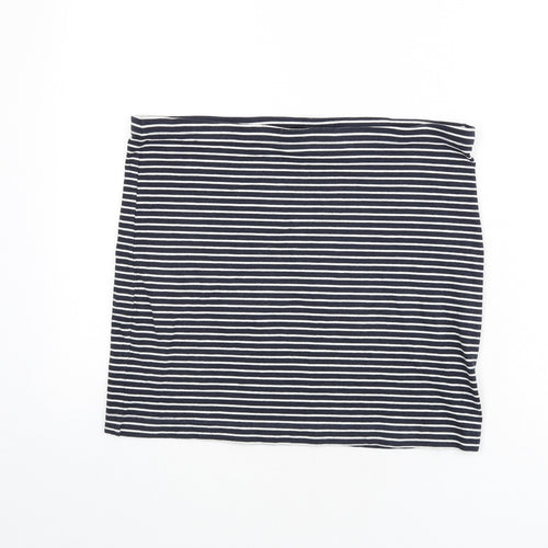 H&M Womens Blue Striped Cotton Bandage Skirt Size L