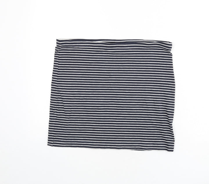 H&M Womens Blue Striped Cotton Bandage Skirt Size L