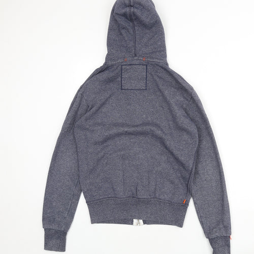 Superdry Mens Blue Cotton Full Zip Hoodie Size XS