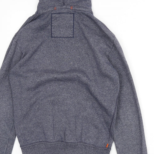 Superdry Mens Blue Cotton Full Zip Hoodie Size XS