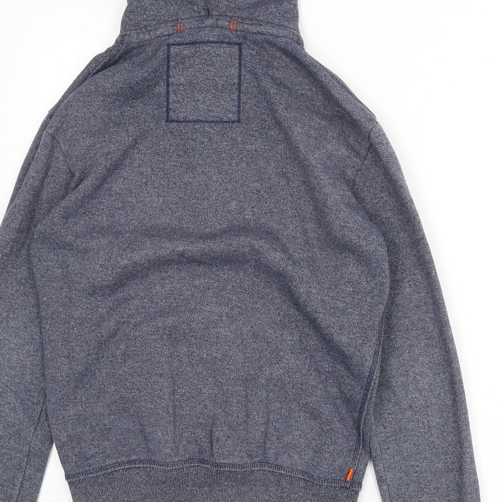 Superdry Mens Blue Cotton Full Zip Hoodie Size XS