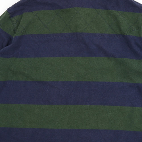 Polo Ralph Lauren Mens Green Striped Cotton Polo Size XL Collared Button