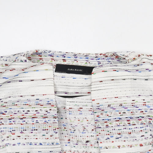 Zara Womens Multicoloured Geometric Jacket Blazer Size M - Stripe Detail