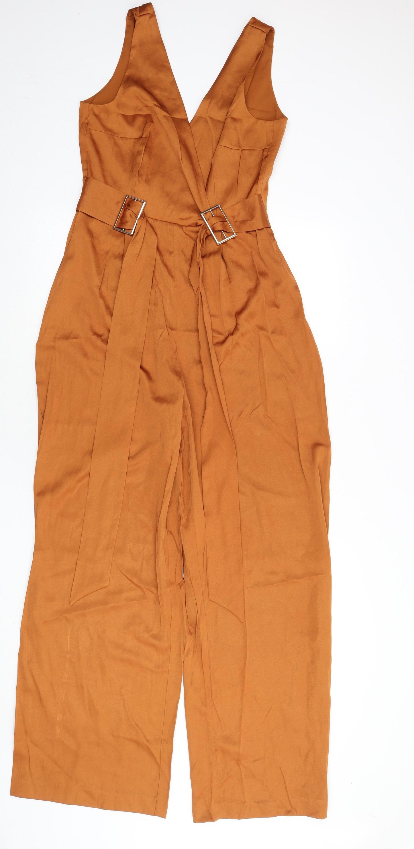 River Island Womens Orange Polyester Jumpsuit One-Piece Size 10 L30 in Zip