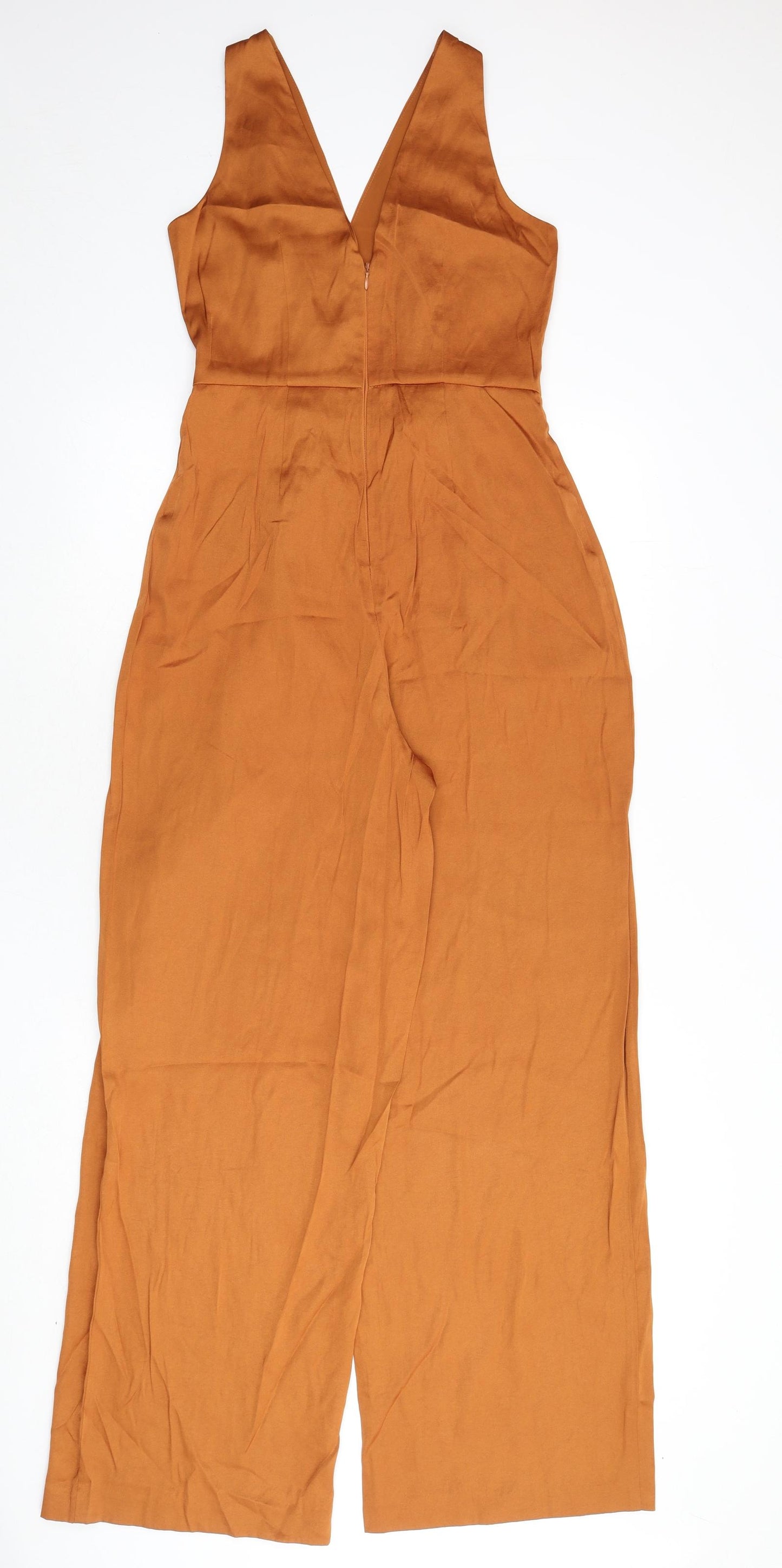 River Island Womens Orange Polyester Jumpsuit One-Piece Size 10 L30 in Zip