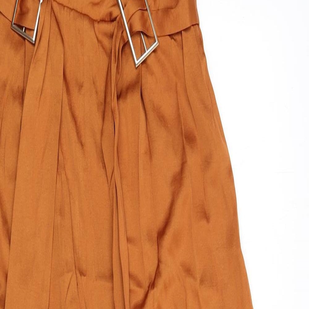 River Island Womens Orange Polyester Jumpsuit One-Piece Size 10 L30 in Zip