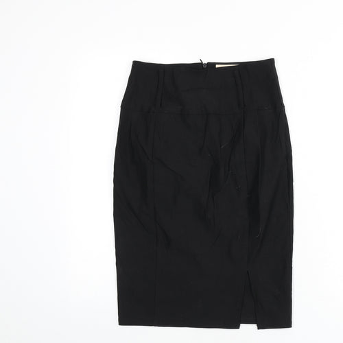 Belle Poque Womens Black Viscose Straight & Pencil Skirt Size S Zip - Slit