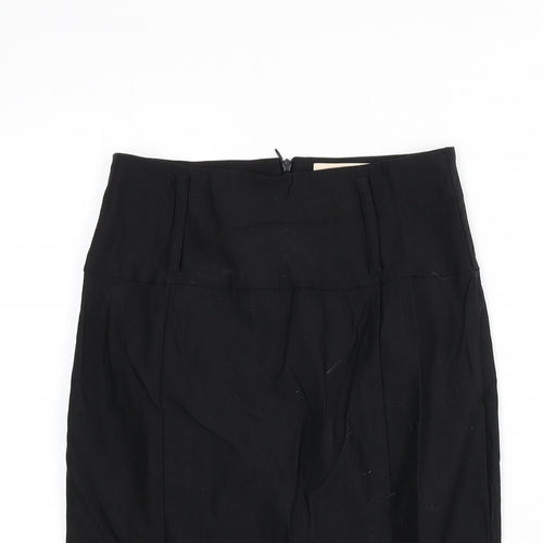 Belle Poque Womens Black Viscose Straight & Pencil Skirt Size S Zip - Slit