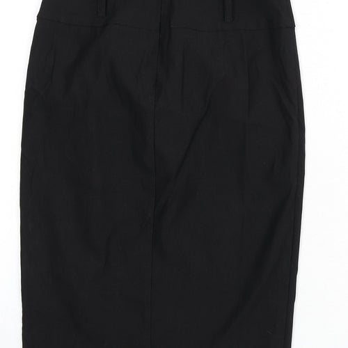 Belle Poque Womens Black Viscose Straight & Pencil Skirt Size S Zip - Slit