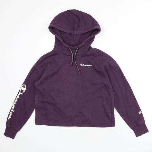 Champion Womens Purple Cotton Pullover Hoodie Size XS Pullover - Cropped
