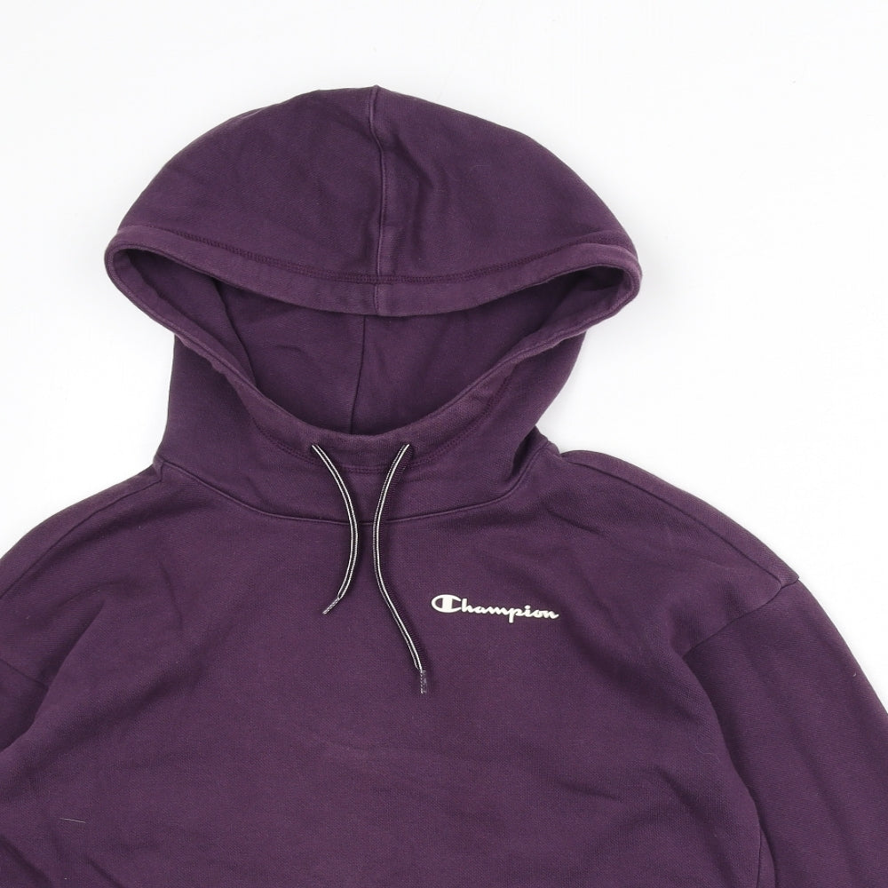 Champion Womens Purple Cotton Pullover Hoodie Size XS Pullover - Cropped