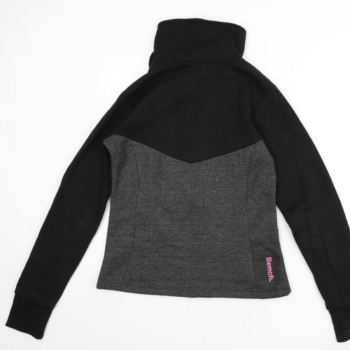 Bench Womens Black Cotton Full Zip Sweatshirt Size 12 Zip