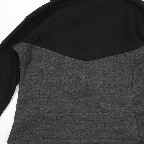 Bench Womens Black Cotton Full Zip Sweatshirt Size 12 Zip