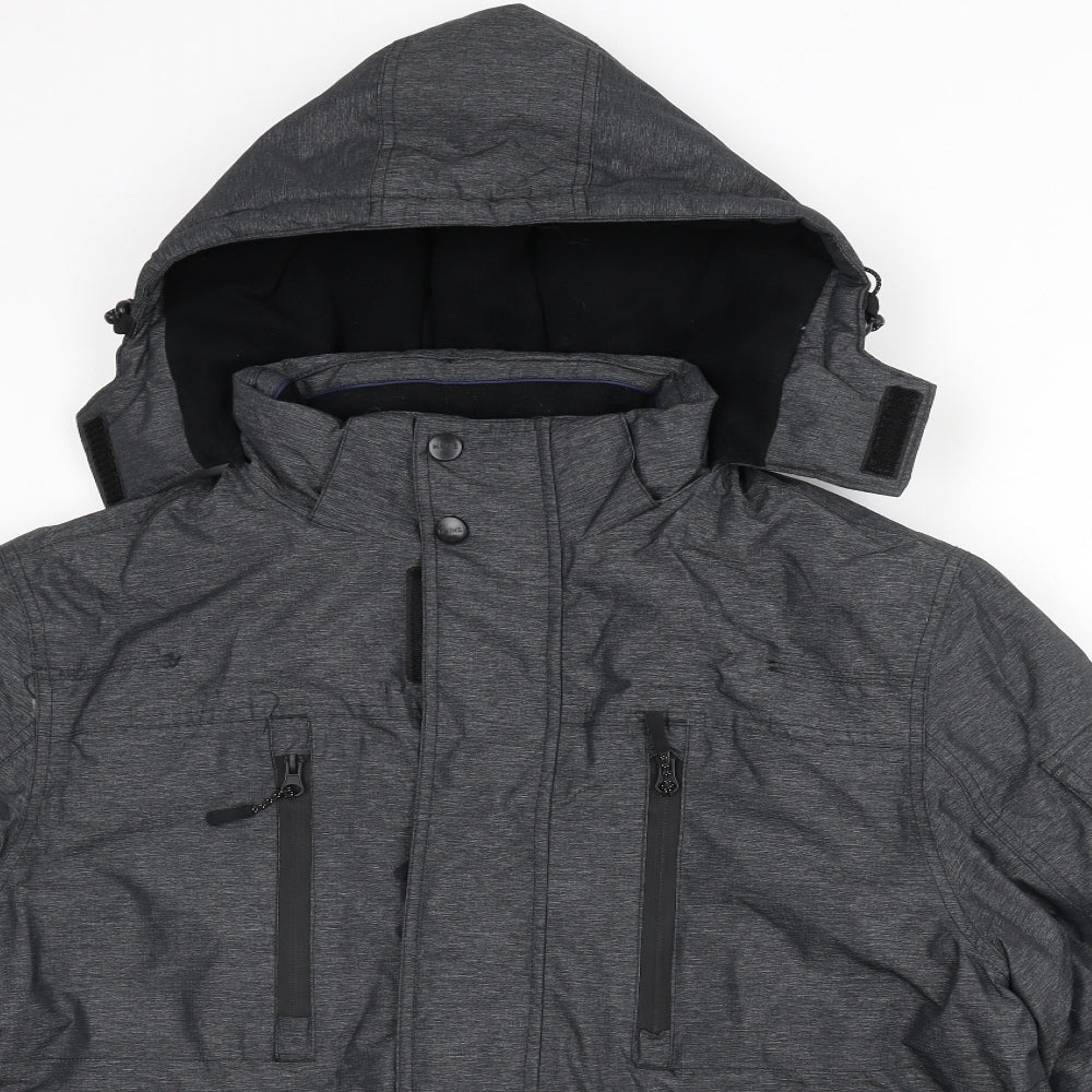 Maine New England Mens Grey Jacket Coat Size L Zip