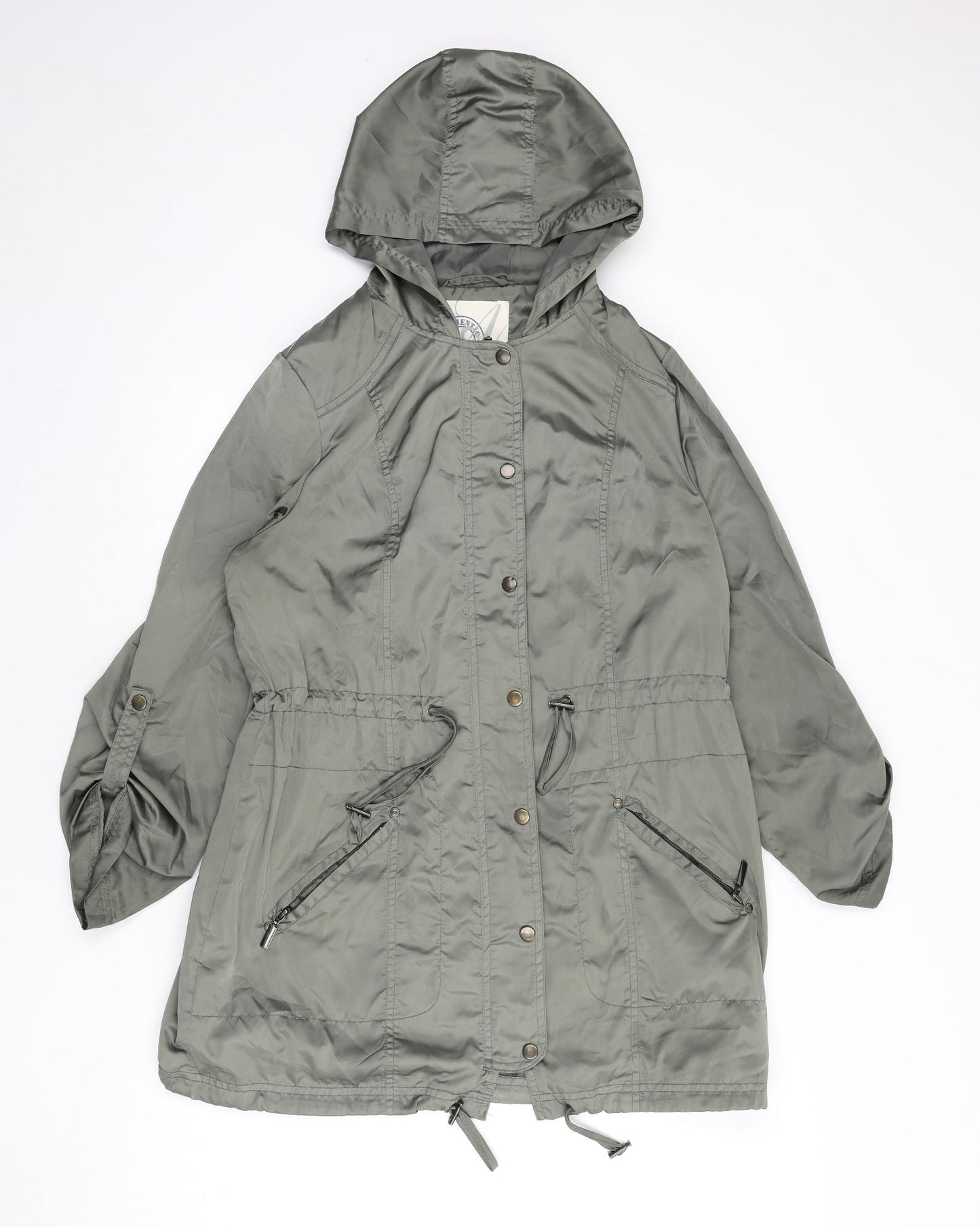 BHS Womens Green Rain Coat Coat Size 16 Zip