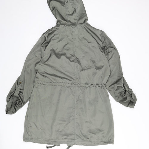 BHS Womens Green Rain Coat Coat Size 16 Zip