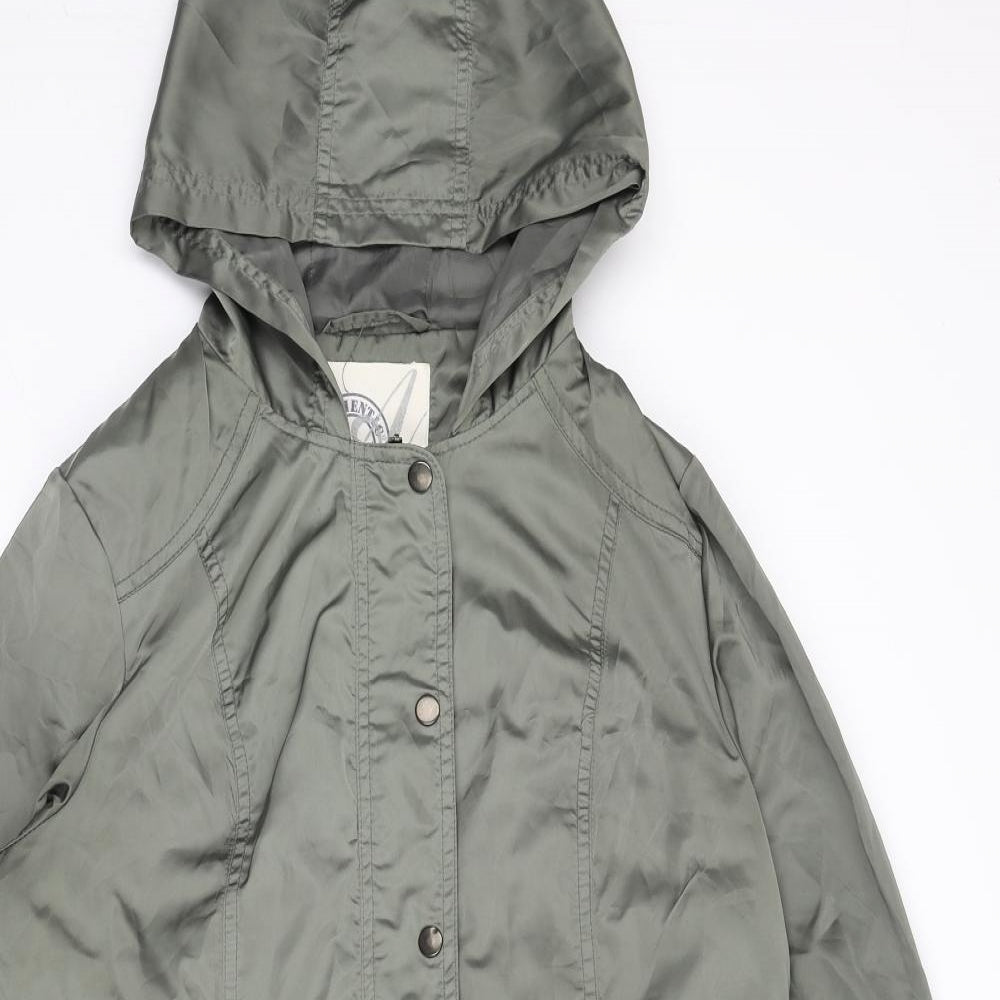 BHS Womens Green Rain Coat Coat Size 16 Zip