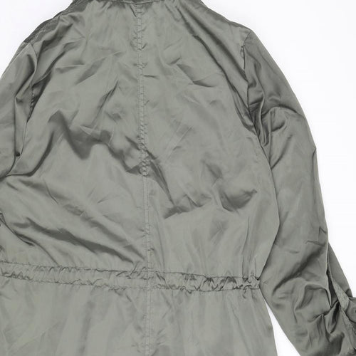 BHS Womens Green Rain Coat Coat Size 16 Zip