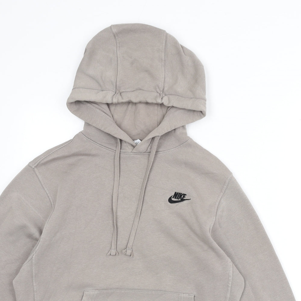 Nike Mens Beige Cotton Pullover Hoodie Size XS