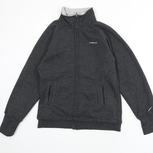 LA Gear Womens Grey Polyester Full Zip Sweatshirt Size 10 Zip