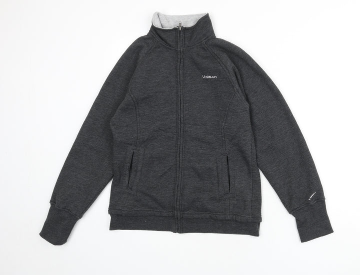 LA Gear Womens Grey Polyester Full Zip Sweatshirt Size 10 Zip