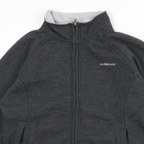 LA Gear Womens Grey Polyester Full Zip Sweatshirt Size 10 Zip
